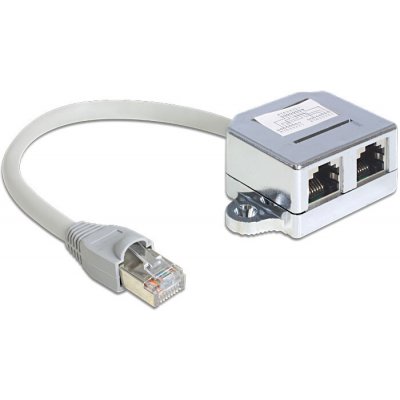 Rozbočovač Delock RJ45, 1 konektor RJ45, 2 zásuvky RJ45 (1x Ethernet, 1x ISDN) | Zboží Auto