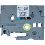 Brother - TZE-MPSL31 páska se stříbrnými vzory / černá (12mm, 4m) – Zboží Živě