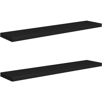 Nabytek XL Plovoucí nástěnné police 2 ks černé 120 x 23,5 x 3,8 cm MDF – Sleviste.cz