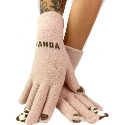 Dámské pletené růžové rukavice PANDA – Hledejceny.cz