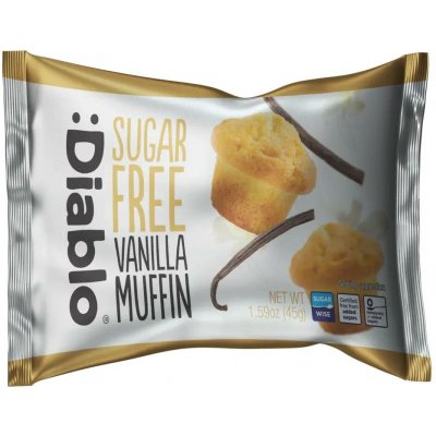 :Diablo pšeničný muffin s vanilkovou příchutí bez cukru se sladidly 45 g – Hledejceny.cz