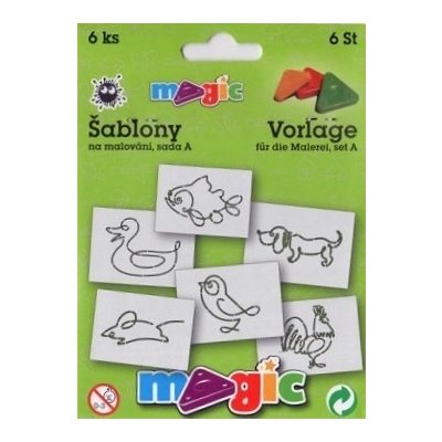Magic šablony papírové 6 ks sada A ZVÍŘÁTKA – Zbozi.Blesk.cz