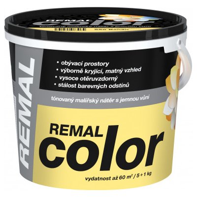 Barvy A Laky Hostivař Remal Color natónovaná malířská barva, otěruvzdorná, odstín 650 Banán, 5 + 1 kg – Zboží Mobilmania