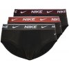 Boxerky, trenky, slipy Nike Everyday Cotton Stretch Brief 3P Hnědý, Černý, Červený, Šedý