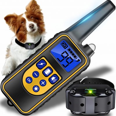 Retoo Elektrický obojek žluto-modrá 800M – Zboží Mobilmania