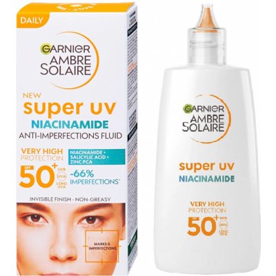GARNIER Ambre Solaire Super UV Niacinamide SPF50+ opalovací fluid 40 ml – Sleviste.cz