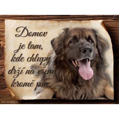 Sport hobby Cedulka Leonberger Domov je tam ... 15 x 11 cm – Hledejceny.cz