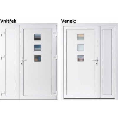 Soft Dvoukřídlé vchodové Ella+Panel Plný Bílá/bílá pravé 150 x 200 cm – Hledejceny.cz