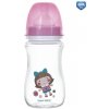 Láhev a nápitka Canpol babies láhev se širokým hrdlem Toys růžová 240ml