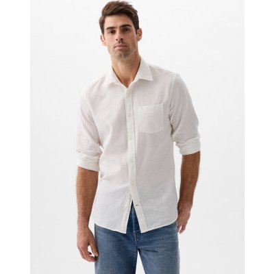 Gap lněná košile standard 885302-00 bílá – Zboží Dáma