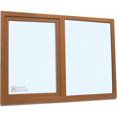 KNIPPING Plastové okno - 70 AD, 2100x1500 mm, FIX/OS, zlatý dub Barva, imitace: zlatý dub/bílá (jednostranně) – Zboží Mobilmania