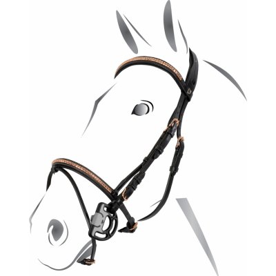 EQUESTRO Uzdečka Clincher Rose zlatá černá – Zboží Mobilmania