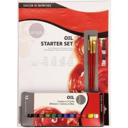 Daler & Rowney Simply Oil Starter Set sada olejových barev s příslušenstvím 16ks