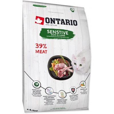 Ontario Cat Sensitive Duck & Lamb 6,5 kg