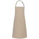 Adoco Číšnická zástěra s laclem a kapsou Kariban bavlna béžová – Sleviste.cz