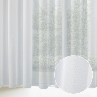 Bílá hladká perleťově lesklá záclona/organza s olůvkem ZAC-032 výška 325 cm Šití na míru – Zboží Mobilmania