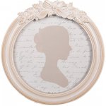 Růžový kulatý fotorámeček s mašličkou a patinou Celant – 15x2x16 cm – Zboží Živě