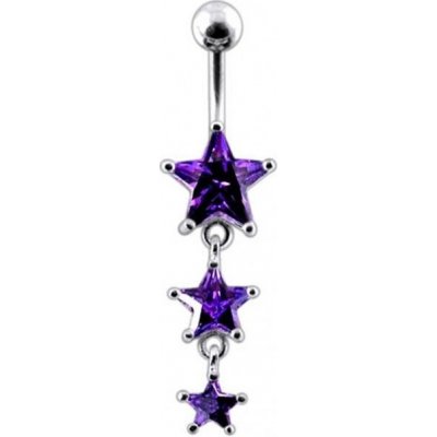 Šperky4U stříbrný piercing do pupíku hvězdy BP01265-A