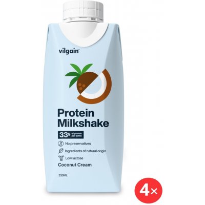 Vilgain Protein Milkshake 4 x 330 ml coconut cream – Hledejceny.cz