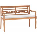 VidaXL Lavice Batavia s poduškou 120 cm teak – Zbozi.Blesk.cz