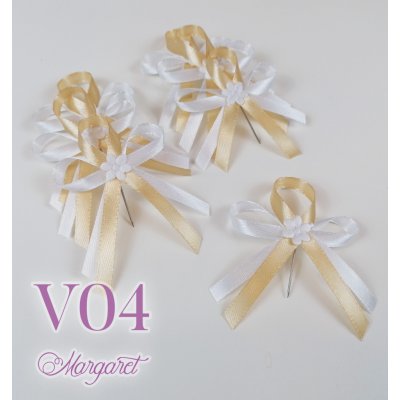 Saténové svatební vývazky V04 (Light Gold) – Zboží Dáma