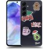 Pouzdro a kryt na mobilní telefon Samsung Picasee silikonové Samsung Galaxy A55 5G Christmas Stickers čiré