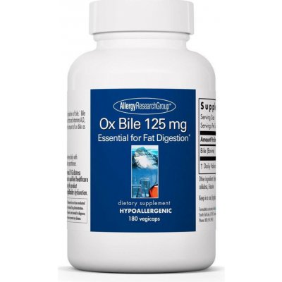 Allergy Research Group Ox bile 125mg hovězí žluč 180 kapslí – Hledejceny.cz