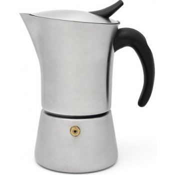 Leopold Vienna Moka Pot Stovetop Coffee Maker, Black, Stainless