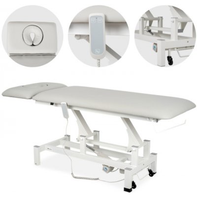 Habys Masážní stůl Fortis 2 ERGO s ručním ovládáním, světle šedý k729 – Sleviste.cz