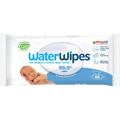 WaterWipes Dětské ubrousky biologicky odbouratelné 60 ks – Hledejceny.cz