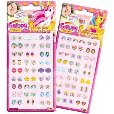 CRAZE Dětské náušnice Jednorožec Galupy nalepovací třpytivé 54ks – Zboží Mobilmania