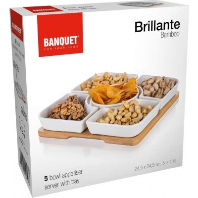 Banquet Sada misek Brilante Bamboo 24,5 x 24,5 x 4,5 cm 6ks – Zboží Mobilmania