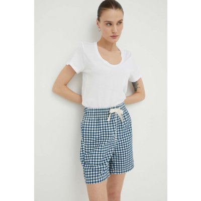 Deus Ex Machina Kraťasy dámské hladké high waist DLA223291 modrá