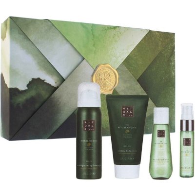 Rituals The Ritual Of Jing Small sprchová pěna 50 ml + krém na ruce 50 ml + mlha na ložní prádlo a tělo 20 ml + sprchový olej 75 ml – Zboží Dáma