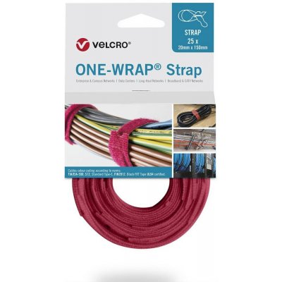 VELCRO® VELCRO® One Wrap® Strap 20mm x 200mm, 25 Popruh se suchým zipem červená (jasná) 1 ks – Hledejceny.cz