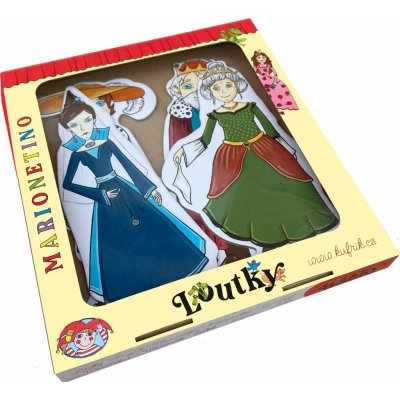 Marionetino Král, Královna zlá, Královna hodná, Princ loutky 4 ks Dárková krabička: Baleno v krabičce – Zboží Mobilmania