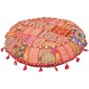 Polštář Sanu Babu Meditační polštář ručně vyšívaný Kutch Design kulatý 70x15 BN