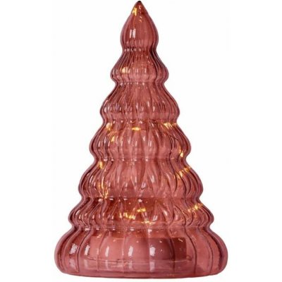 SIRIUS LED svítící stromeček na baterie skleněný, vínový, Ø 13 × 23,5 cm, 3× AA – Hledejceny.cz