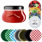 Kadax Skleněná zavařovací sklenice na zavařeniny se šroubovacím uzávěrem 100ks x 300ml – Hledejceny.cz