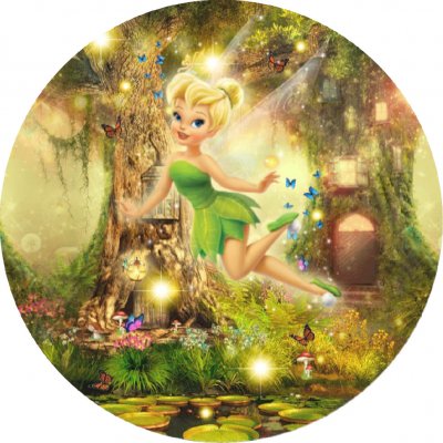 1x Jedlý papír VÍLA ZVONILKA ● velikost: průměr 22 cm ☝, ● materiál: FONDÁNOVÝ DECORLIST ✴️ – Sleviste.cz