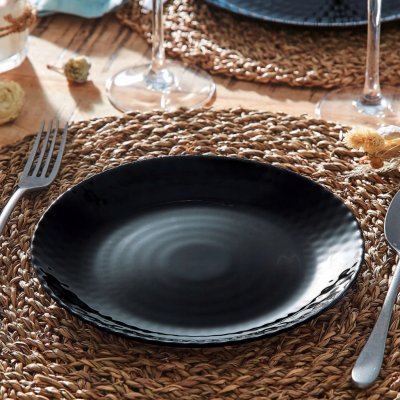 Luminarc JÍDELNÍ KOMPLET ČERNÝ PAMPILLE kulaté talíře nádobí 18 ks – Sleviste.cz