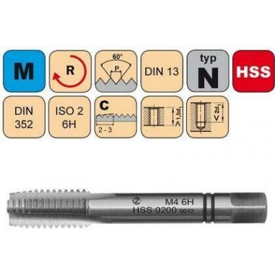 NÁSTROJE CZ Závitník sadový M52x5 II ISO2 HSS DIN 352 - 0200 - CZZ0200-M52-II-ISO2 – Hledejceny.cz