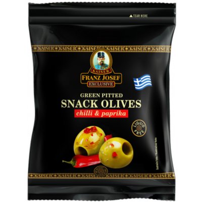 Franz Josef Kaiser Snack olivy zelené bez pecky s chilli a papričkou 70 g