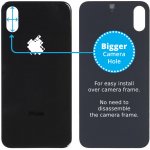 Apple iPhone X - Sklo Zadního Housingu se Zvětšeným Otvorem na Kameru Space Gray, Space Gray – Zboží Živě