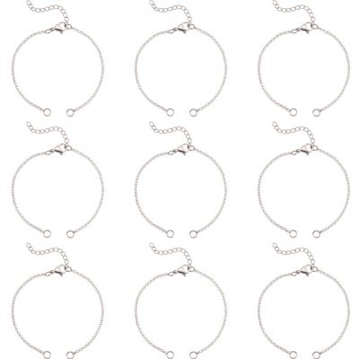 Řetízek z nerezové oceli - platinový - 16,5 cm x 2,5 mm - 1 ks – Hledejceny.cz