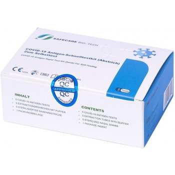 Safecare Biotech Hangzhou COVID-19 Antigen Rapid Test Kit Swab for Self-Testing 5 ks