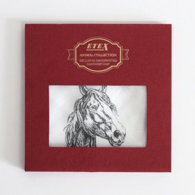 HEDVA ČESKÝ BROKÁT dámský kapesník 100% bavlna Animal Collection KRB ruční tisk kůň – Zboží Dáma