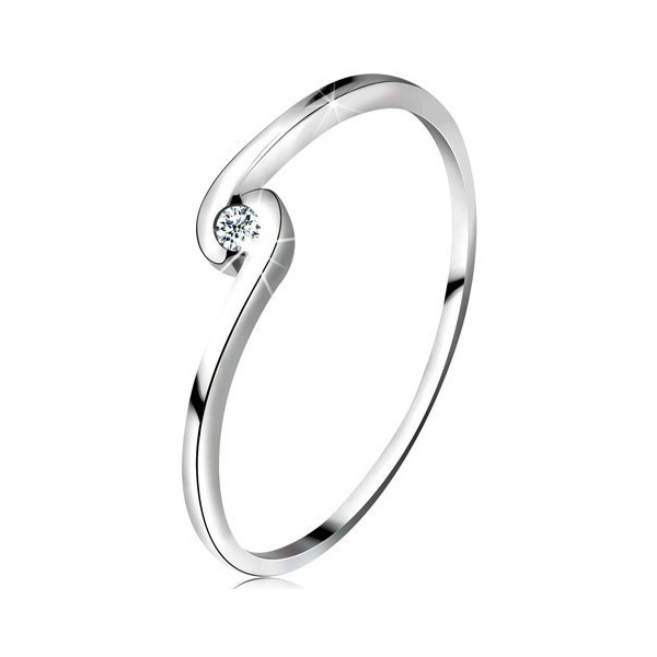 Šperky Eshop prsten z bílého zlata kulatý čirý diamant mezi zahnutými  rameny BT160.83 od 7 533 Kč - Heureka.cz