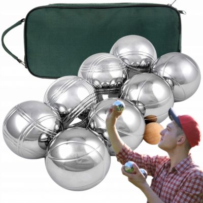 Bocce Bule pro hru Boule Chromované Sada 8 ks Pouzdro Kulička – Zboží Mobilmania
