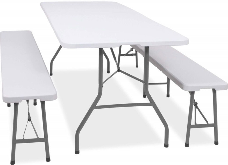 SPRINGOS GF0099 Pivní set pro 8 osob, 180x75 cm, bílý